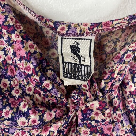 Vtg Workshop Clothing Women's Cottage Core Milkmaid Country Floral Dress Sz 7 - Picture 4 of 16